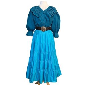 Vintage Square Dancing Top Shirt Blouse Western Malco Modes L Large